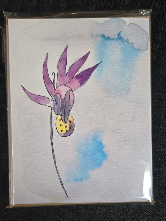 Greeting Card- " Lady Slipper Wild Flower "