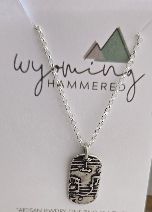 Necklace - Fine Silver Tiny Musical Notes Pendant