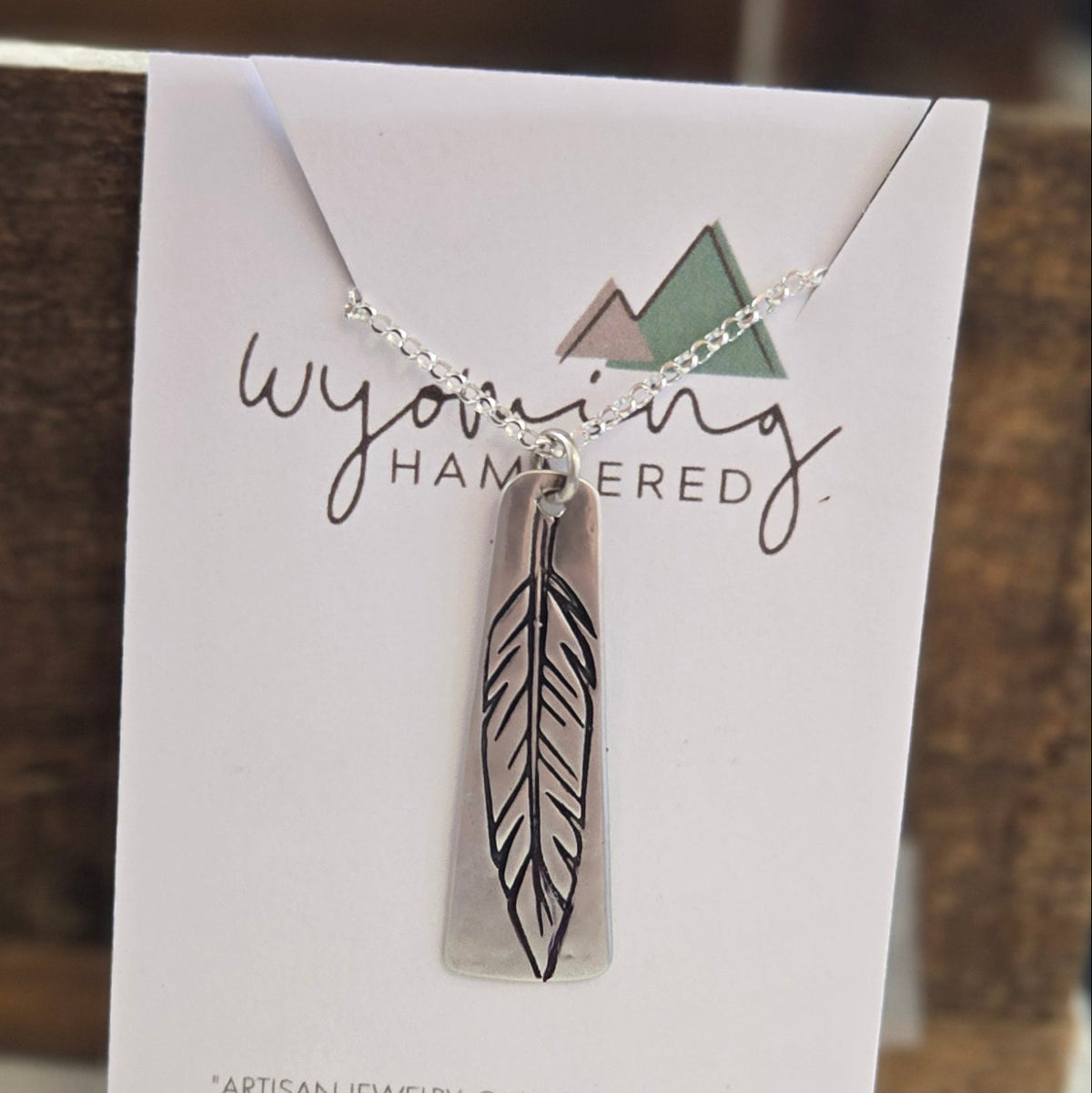 Necklace - Fine Silver Feather Pendant