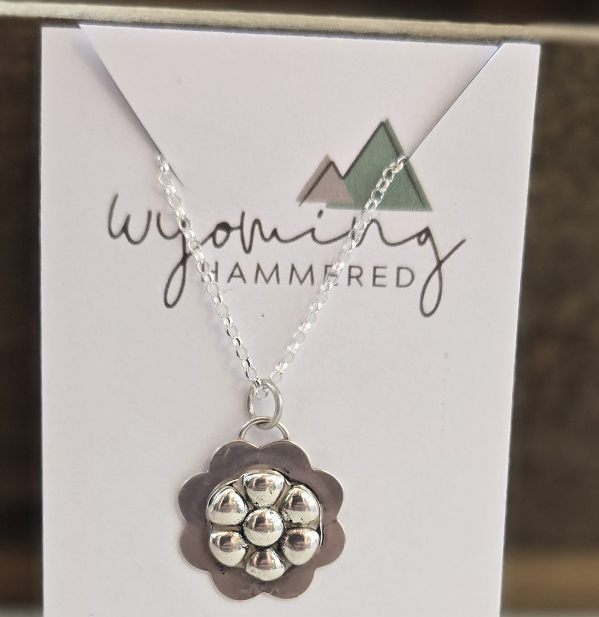 Necklace - Fine Silver Daisy Pendant