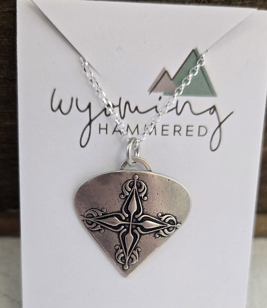 Necklace - Silver Pendant Cross Design
