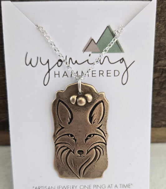 Necklace - Bronze Pendant With Fox Design