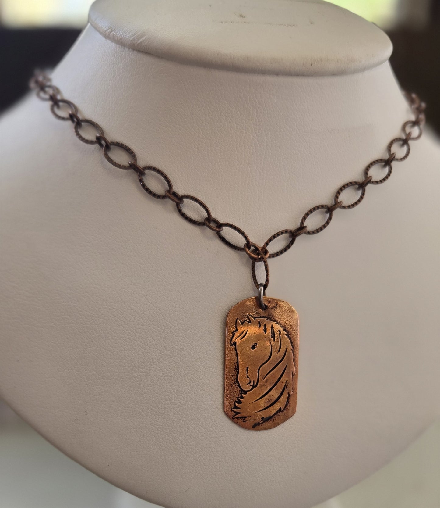 Necklace - Copper Pendant with Horse