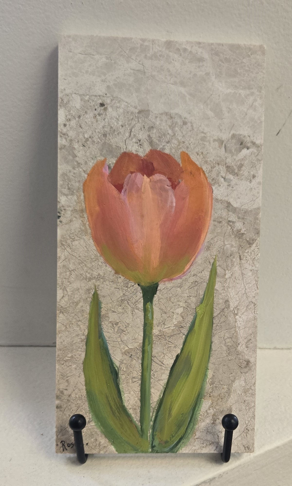 Original Oil Painting On Slab- Tulip