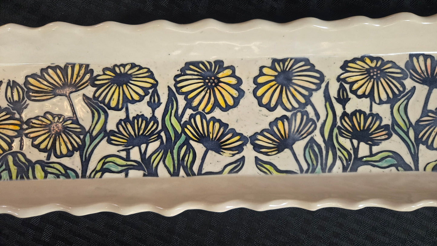 Platter- White With Daisies