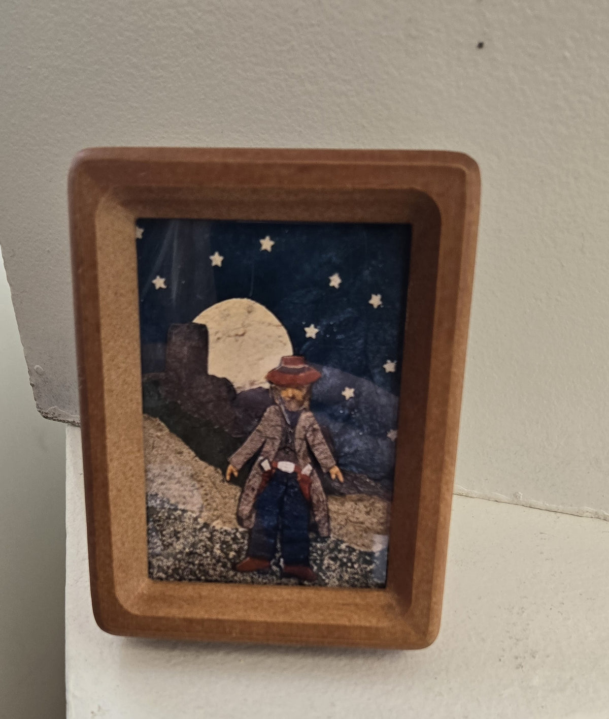 Paper Collage Print- "Full Moonrise Gunslinger"