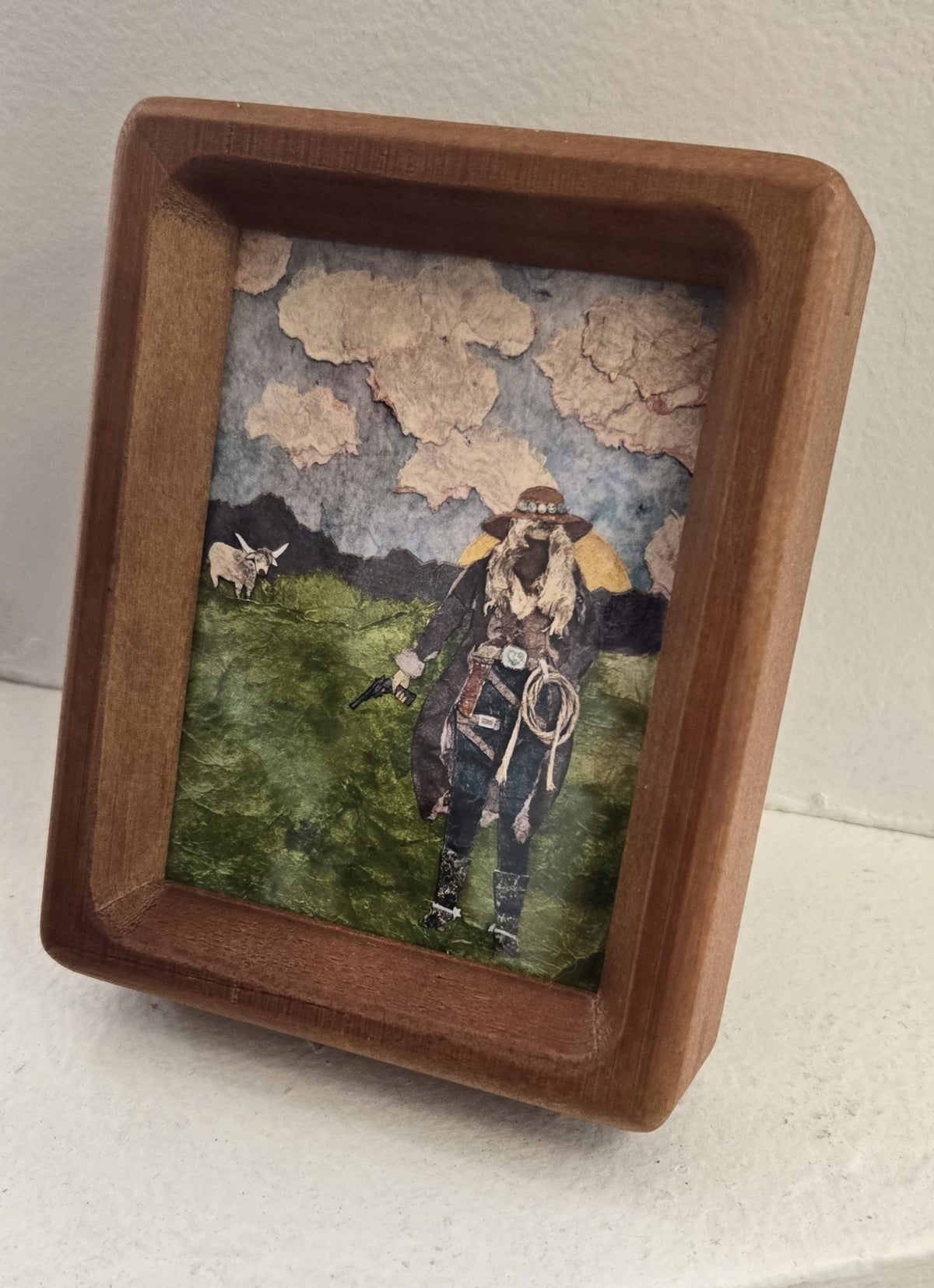 Paper Collage Print- "Rocky Mountain Cowgirl"