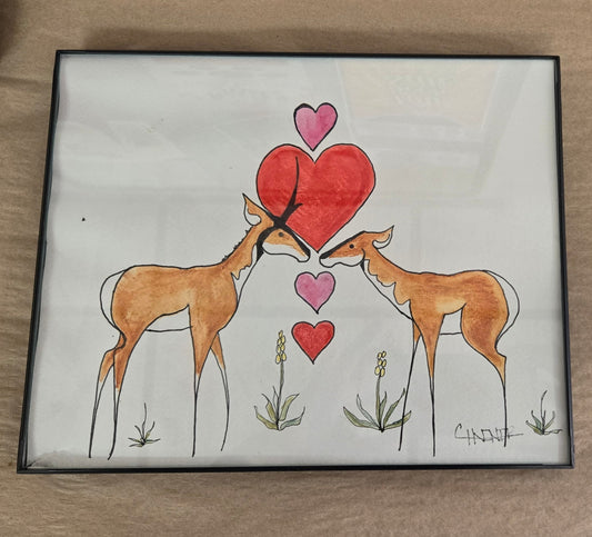 Original Watercolor and Ink - "Lope Love "