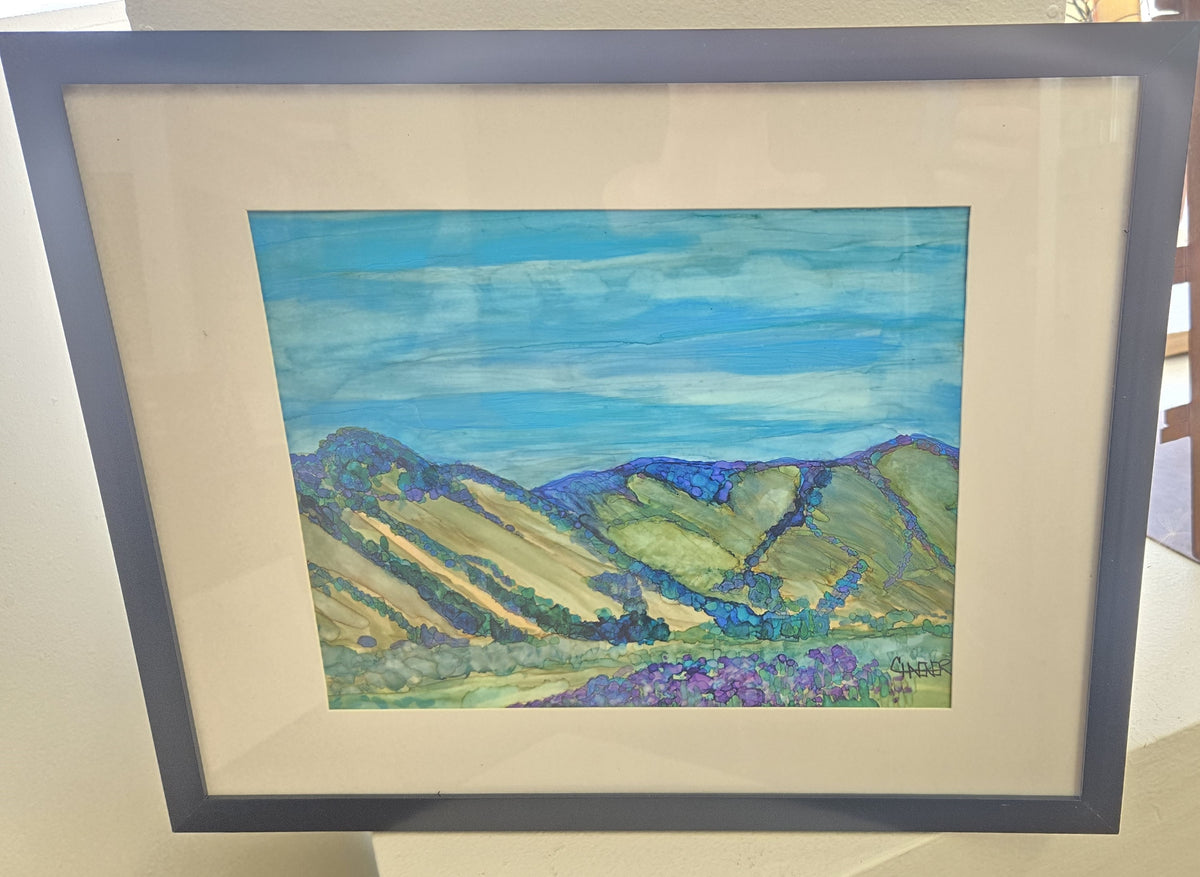 Original Alcohol Ink Painting- " Iris at Hells Canyon "