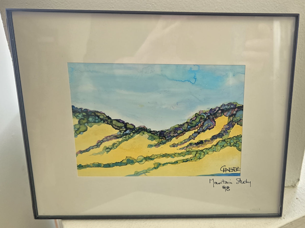 Original Alcohol Ink Painting- " Mountain Study #18 "