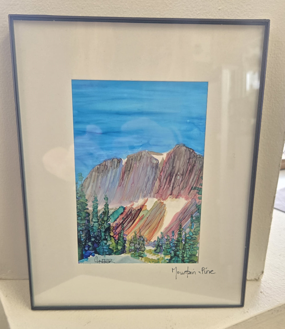 Original Alcohol Ink Painting- " Mountain Pine "