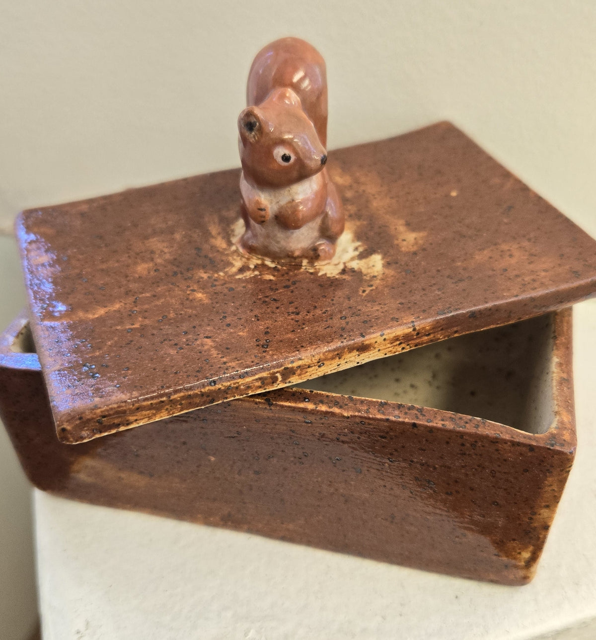Trinket/Jewelry Box - Slab Built -Squirrel