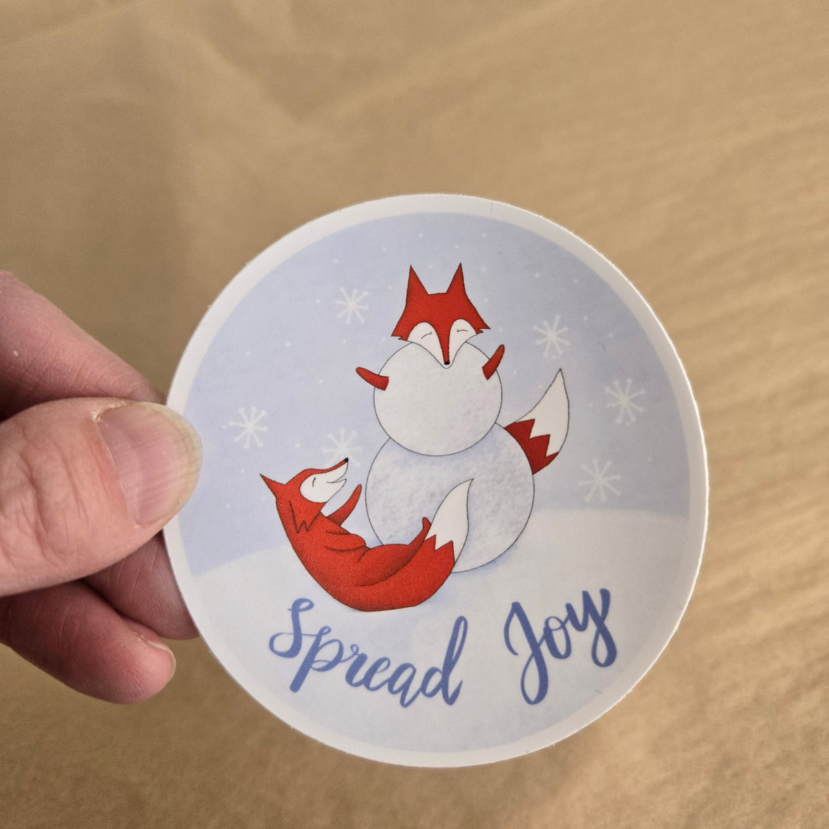 Sticker- Spread Joy Fox and Snow