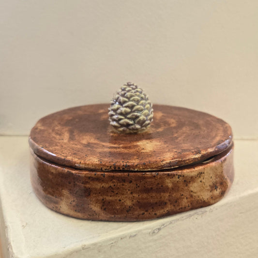 Trinket/Jewelry Box - Slab Built - Pine Cone