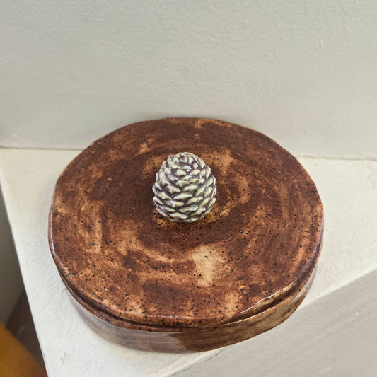 Trinket/Jewelry Box - Slab Built - Pine Cone