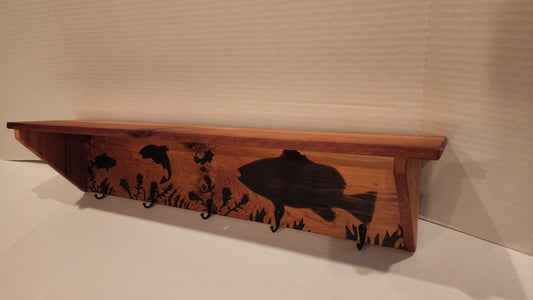 Coat Rack and Shelf - Fish Aquatic Scene