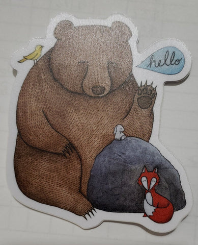 " Hello " Bear Sticker