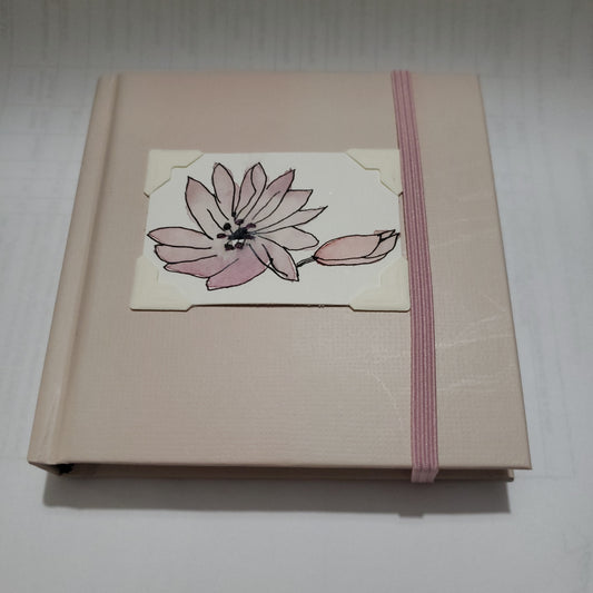 Small Pink Sketchbook with Watercolor Bitterroot  Flower