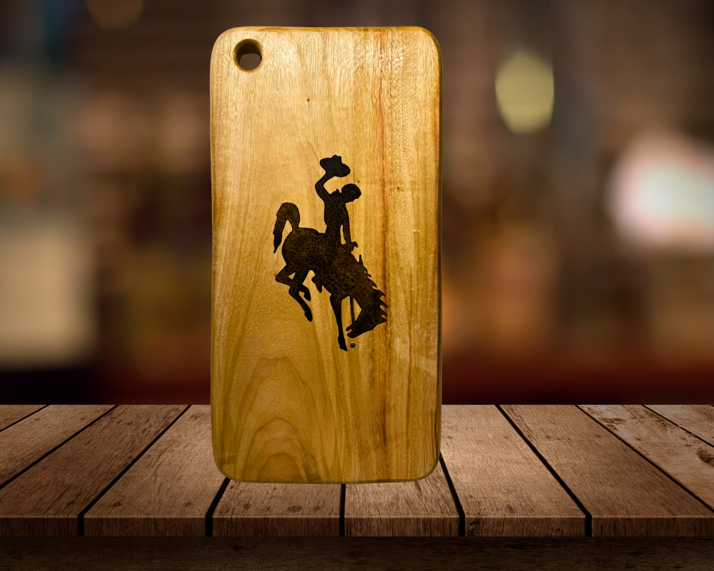 Wyoming Cowboys™ Charcuterie Cheese Board - 18x9x1", One-of-a-Kind Artisan Piece