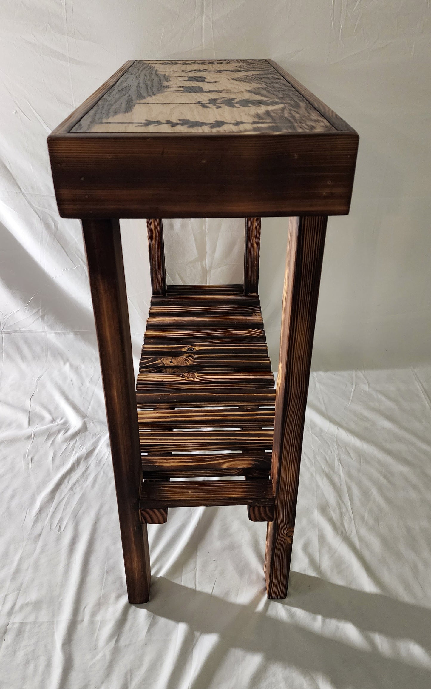 " Deer " Wood Burned Wilderness Table