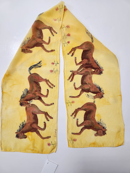" Running Horse " Hand Dyed Silk Scarf