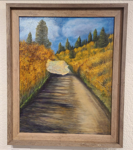 " The Road " Framed Original Oil On Canvas