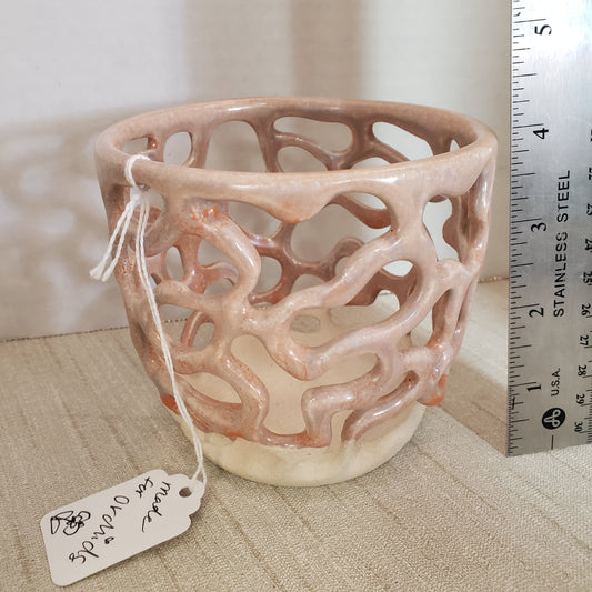 Medium Orange/Peach Orchid Planter