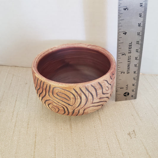 Small Planter Topo Design Red/Brown