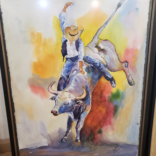 "The Rodeo" Original Watercolor Painting