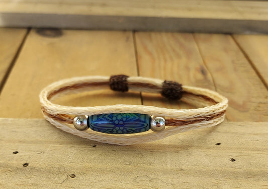 Hand Braided Horsehair Bracelet with Color Change Bead
