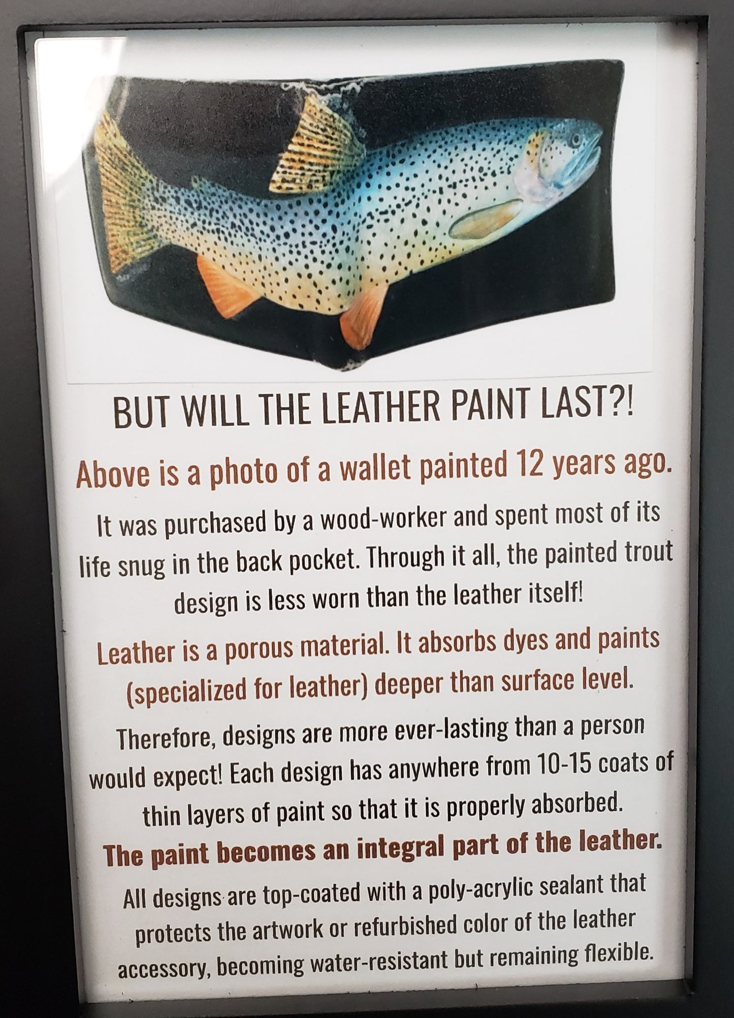 Black Leather Bi-Fold Wallet- "White Thunderchild Crabapple Blossoms"