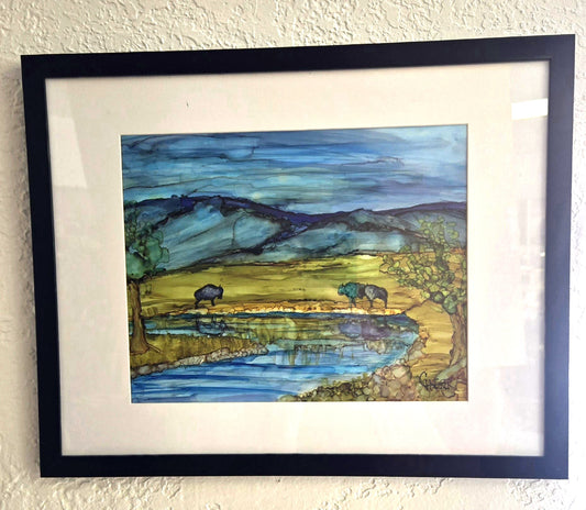 Alcohol Ink - The Buffalo By Douglas