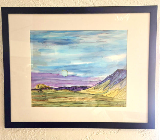 Alcohol Ink - Blue Moon and Sheep Mountain