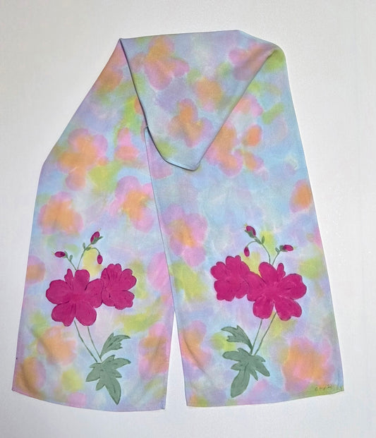 Rayon Scarf - Pink Geranium- Large