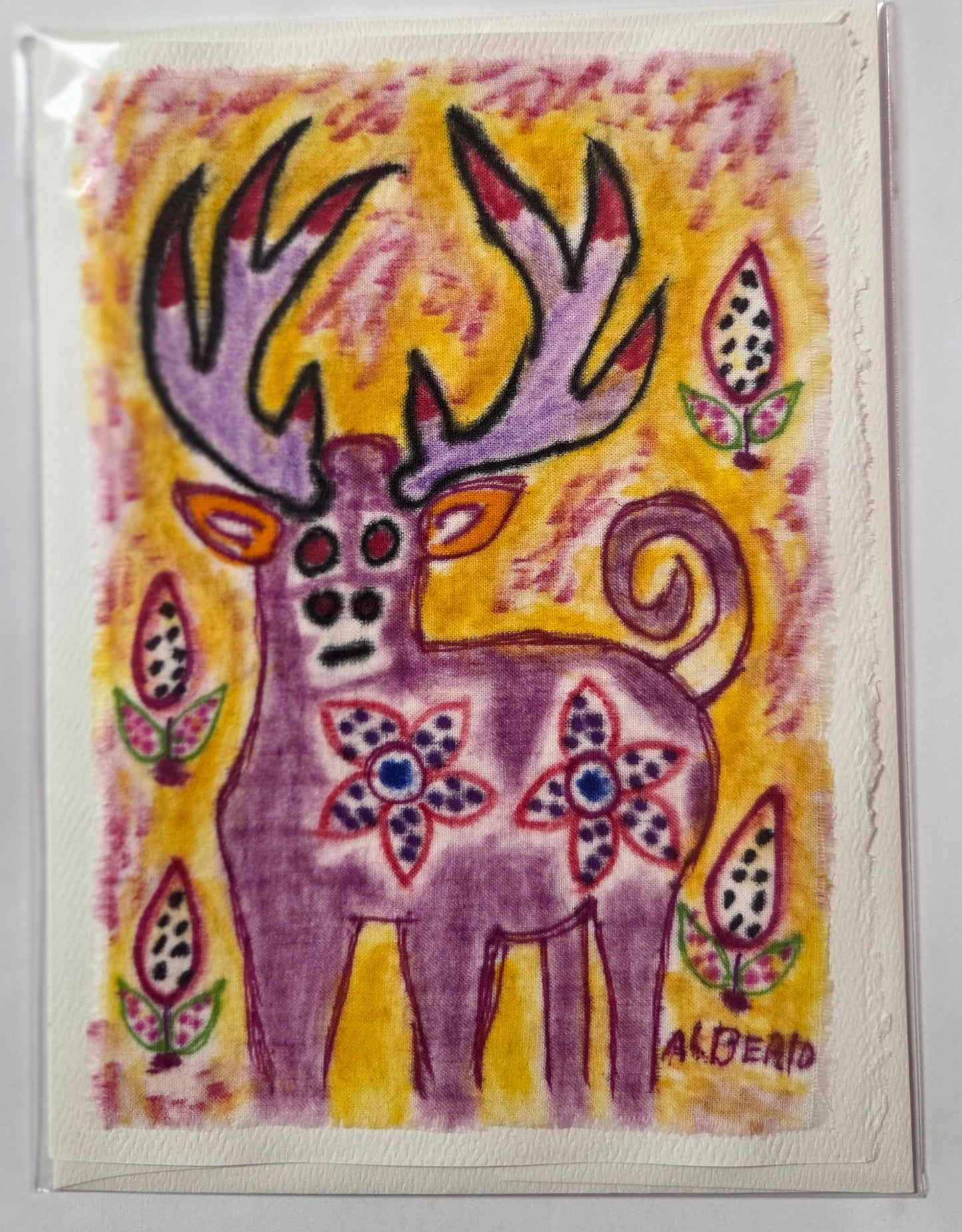 Fiber Art Card - Various Animals - Peruvian Art