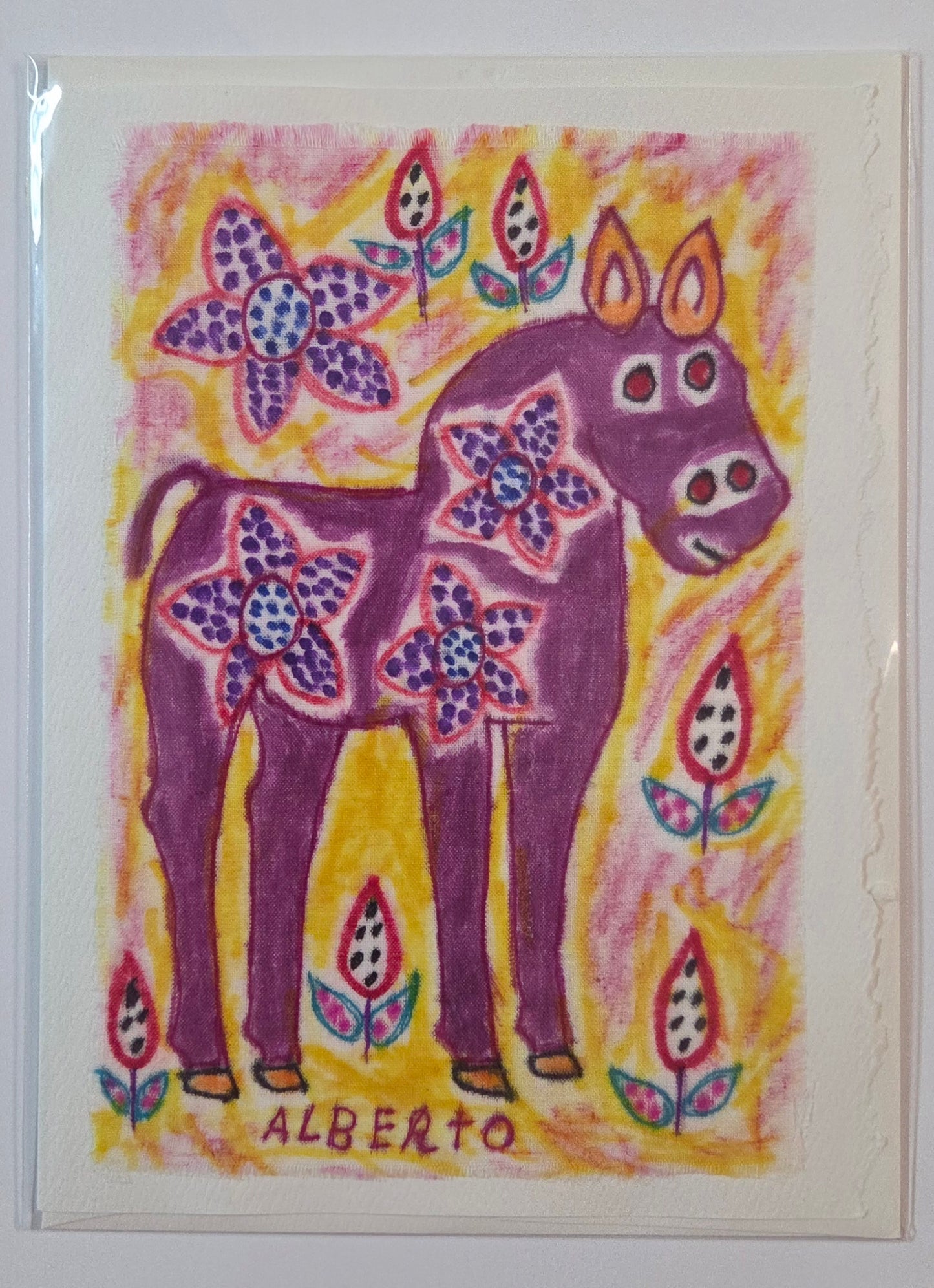 Fiber Art Card - Various Animals - Peruvian Art