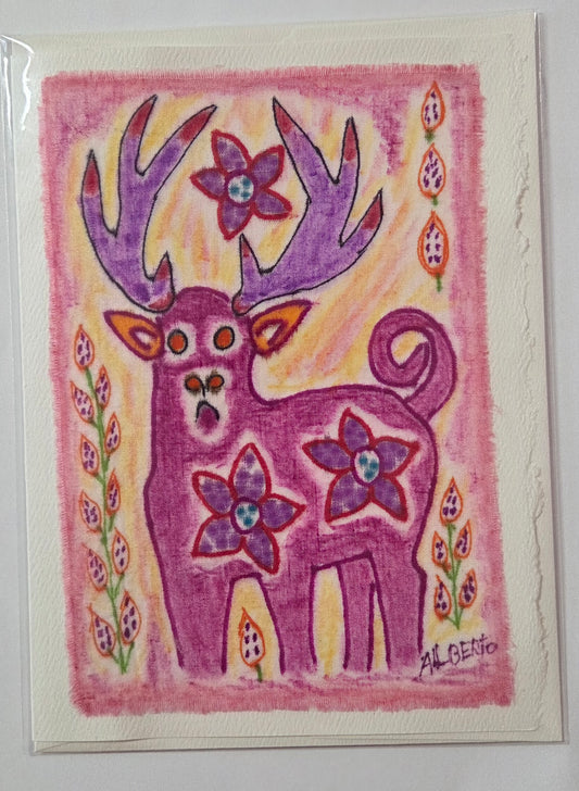 Fiber Art Card - Various Animals - Peruvian Art