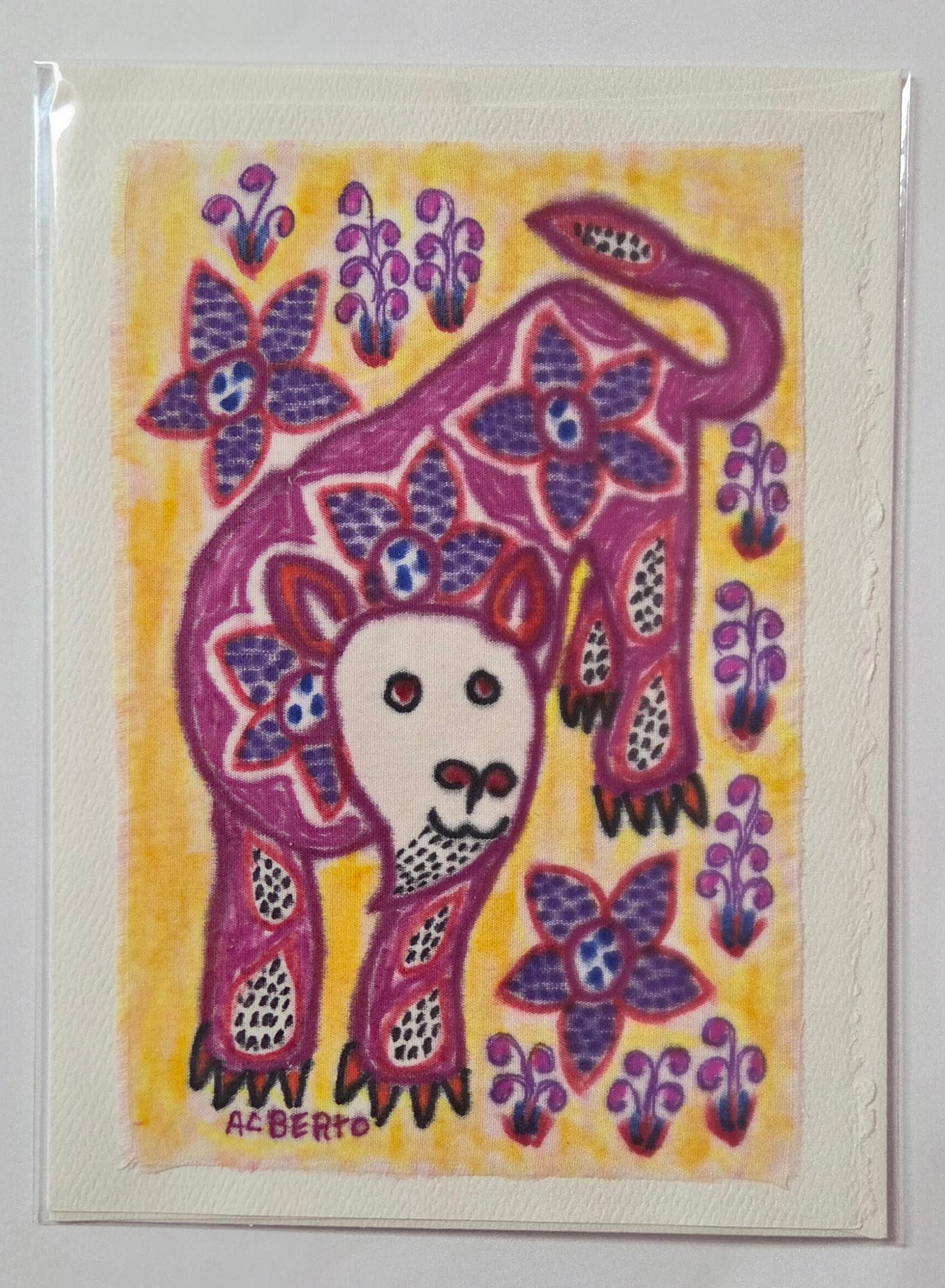 Fiber Art Card - Various Animals - Peruvian Art