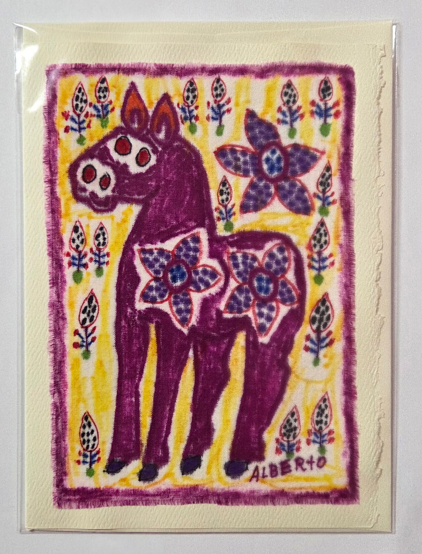 Fiber Art Card - Various Animals - Peruvian Art