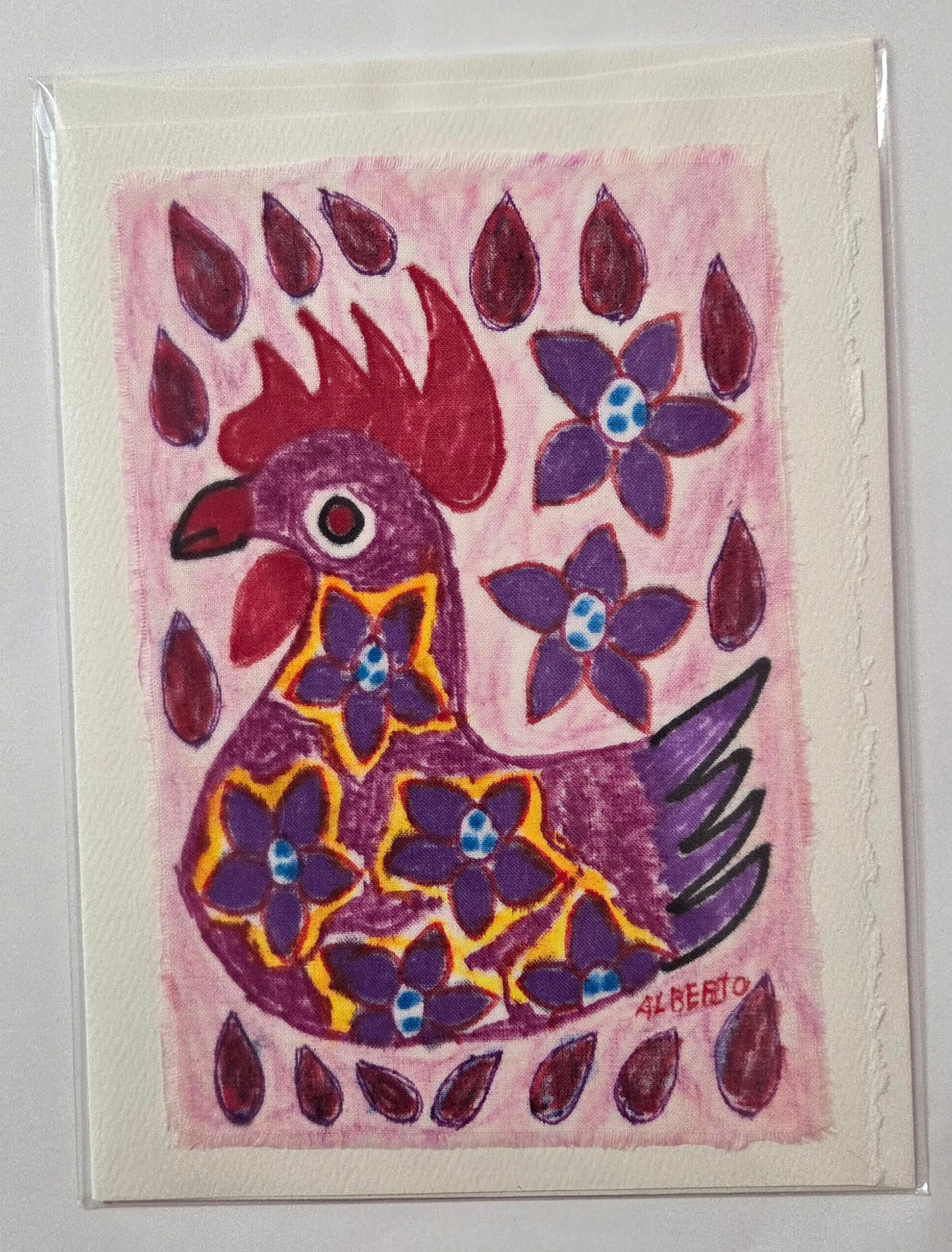 Fiber Art Card - Various Animals - Peruvian Art