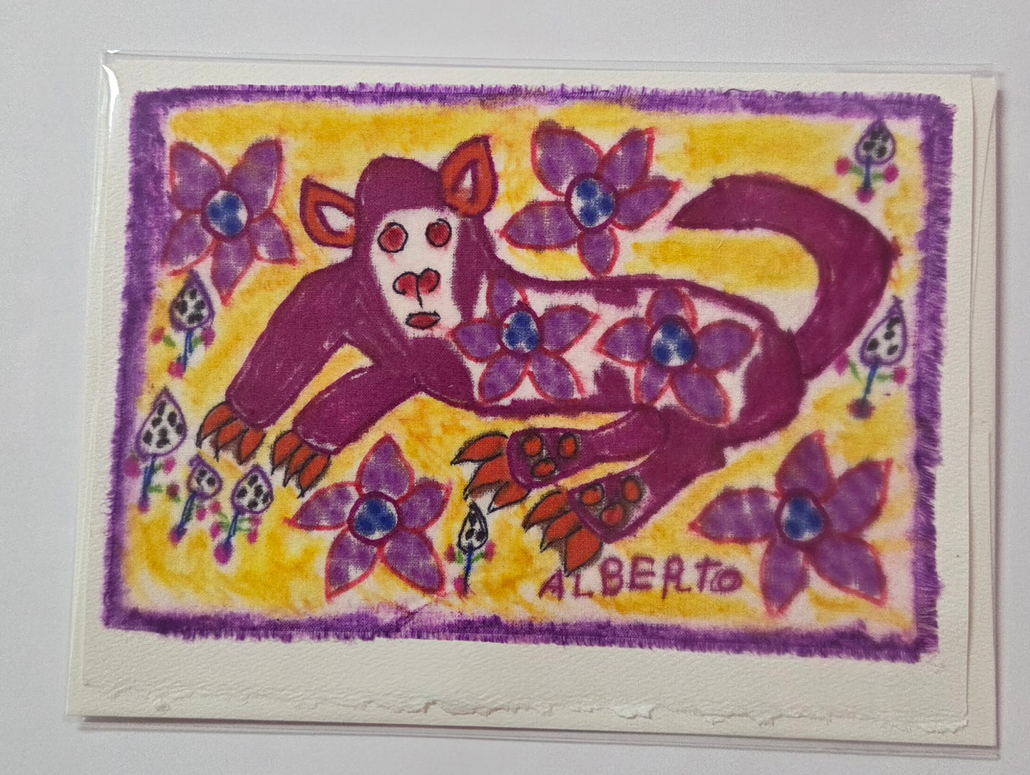 Fiber Art Card - Various Animals - Peruvian Art