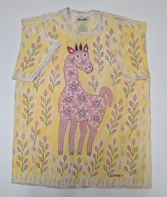 T-Shirt - Peruvian Art Giraffe - XLarge