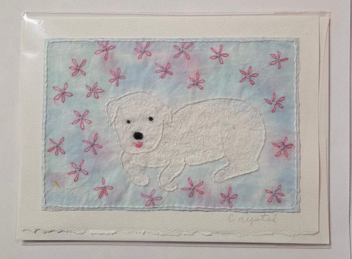 Greeting Card- Fiber Art Handstitched Original Designs