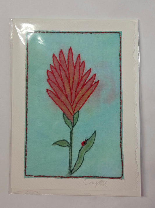 Greeting Card- Fiber Art Handstitched Original Designs