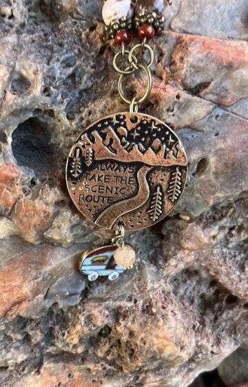 " Always Take the Scenic Route " Necklace And Earring Set
