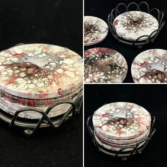 Set Of 4 Coasters with Holder
