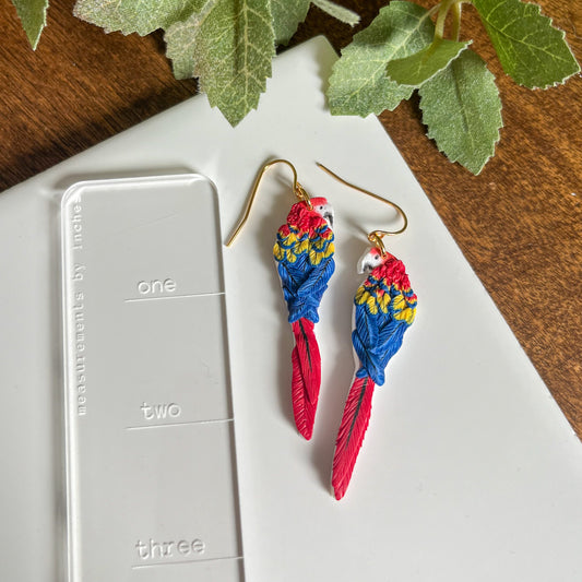 " Macaw " Polymer Clay Earrings