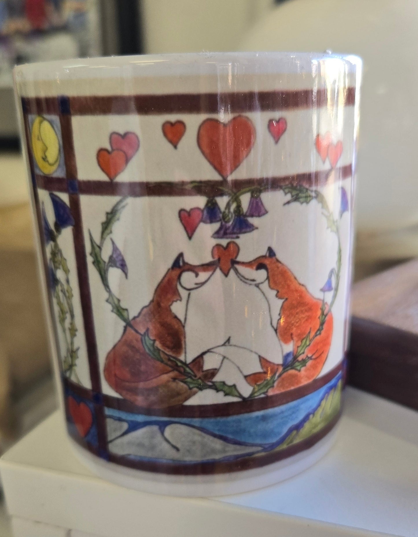 Print- " Fox Love with Flowers"