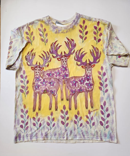 Peruvian Style 3 Deer Adult Tee Shirt XL