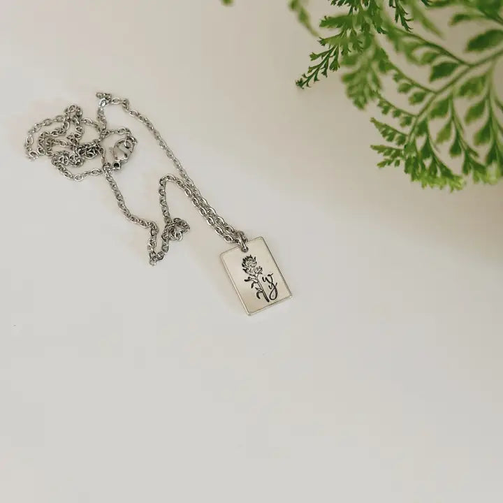Necklace -"WY" W/ Indian Paintbrush